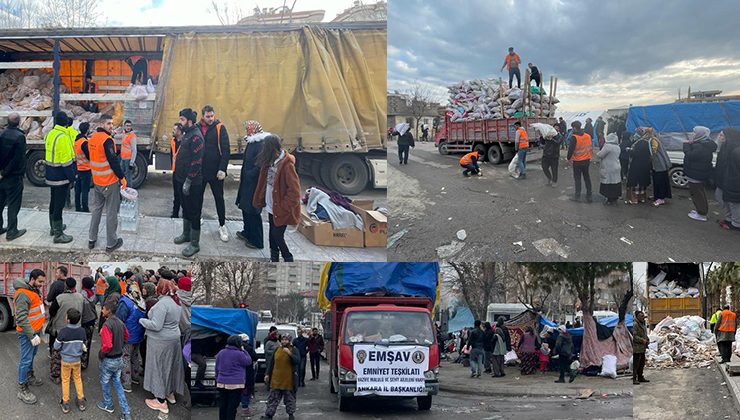 <strong>EMŞAV DEPREM YARDIM ÇALIŞMALARINA DEVAM EDİYOR…</strong>