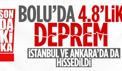 Bolu’da 4.8 Büyüklüğünde Deprem!